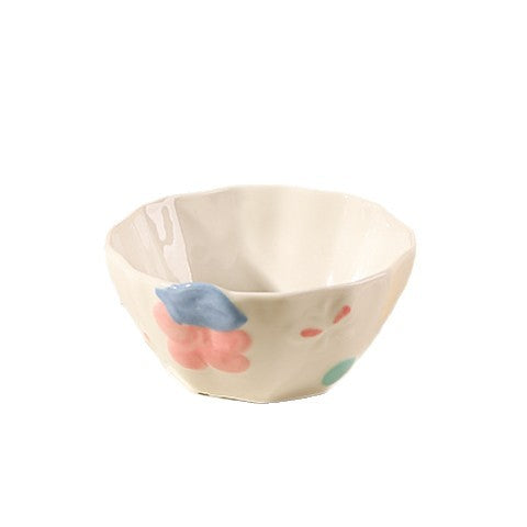 Cute Cartoon Underglaze Ceramic Dinnerware Set – High-Quality Bowl & Plate Set with Soup Bowl, Ramen Bowl and Spoon | Home Kitchen Tableware Gift Set